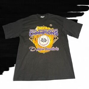 Vintage Arizona Diamondbacks Shirt Mens L Black 2001 World Series MLB Baseball